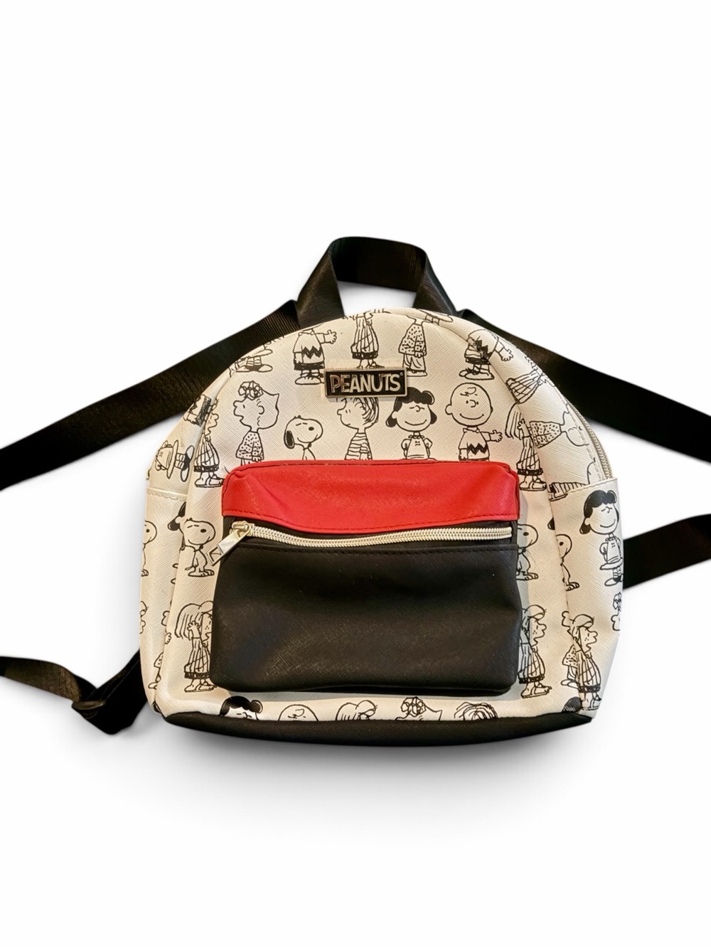 Bioworld Peanuts Full Cast Mini Backpack Snoopy Charlie Brown Gang Sketch NWOT